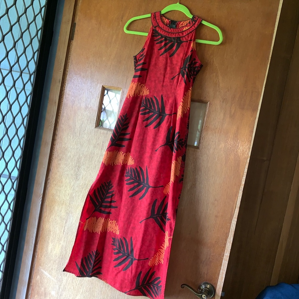 Hawaiian print maxi dress